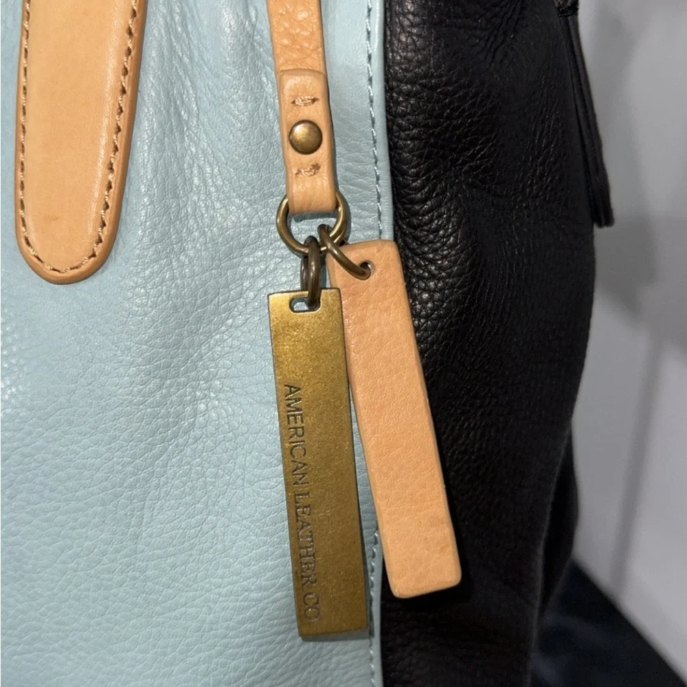 American Leather Co Lavina Convertible Satchel Glacier Lake Multi Blue AUTHENTIC - Picture 5 of 14